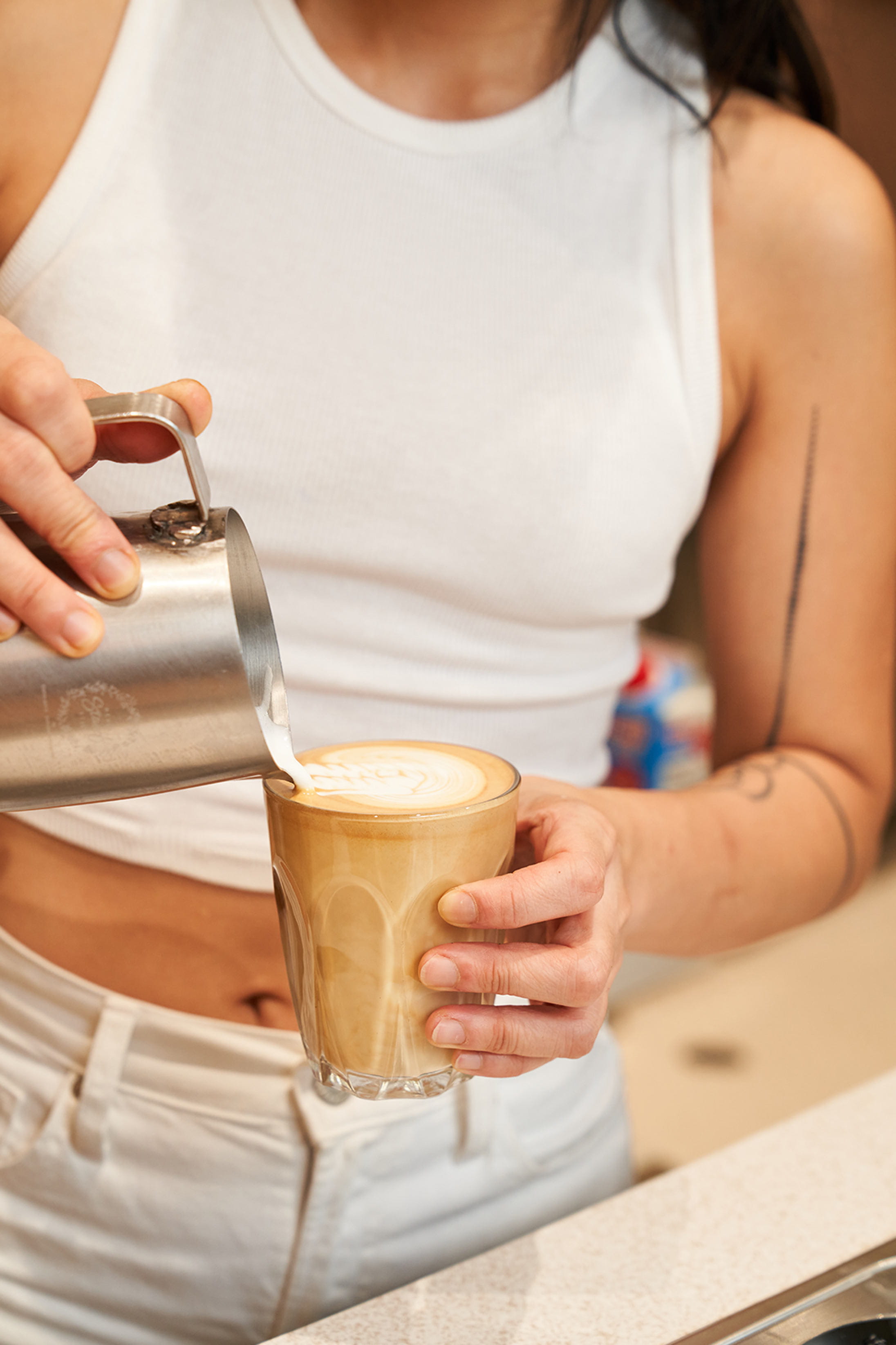 Coffee being poured at Little Cove Espresso Pacific Place